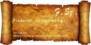 Fuderer Szimonetta névjegykártya